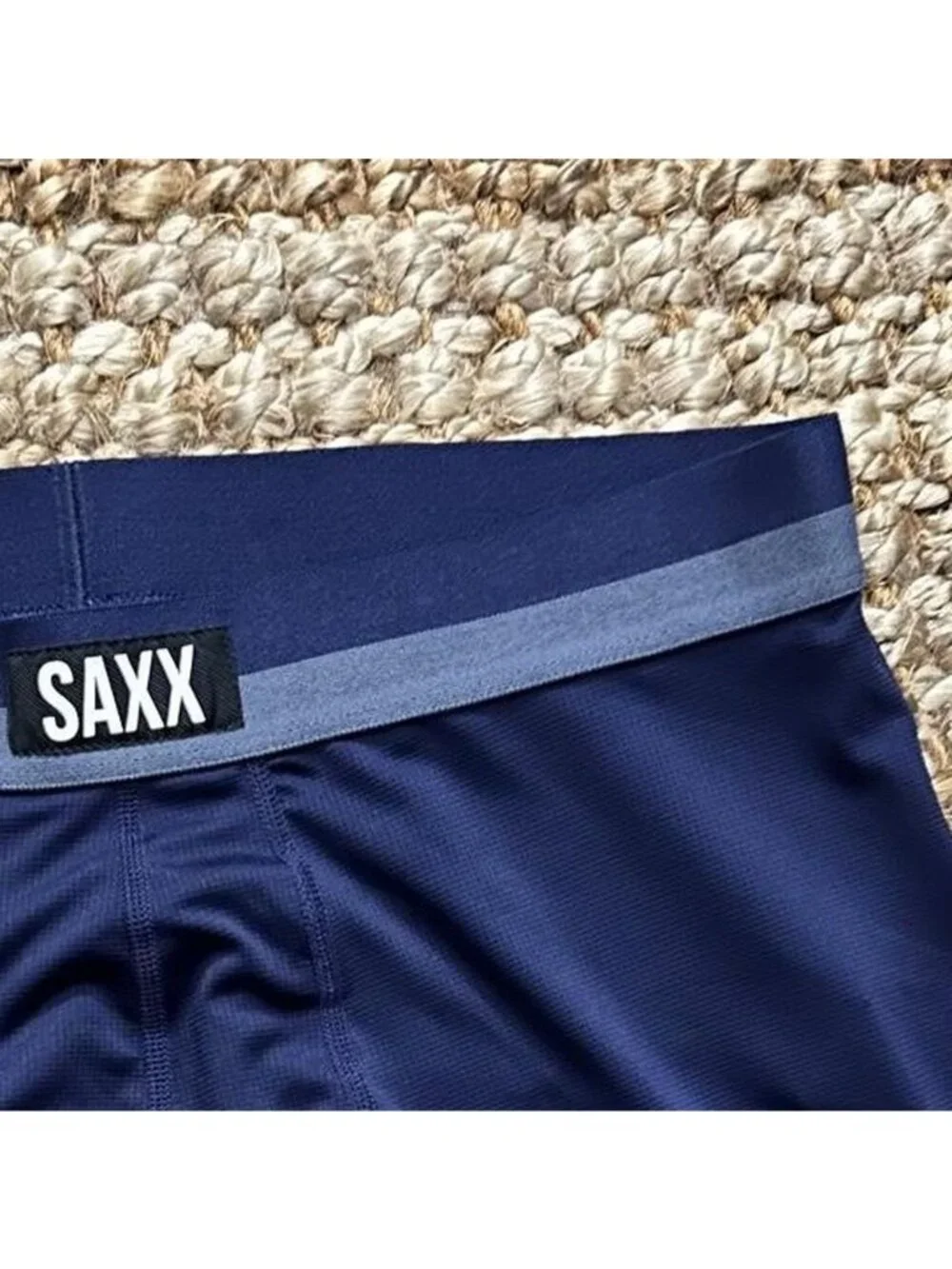 Saxx Navy Ballpark Pouch Blue Boxer Brief Compression Shorts Medium